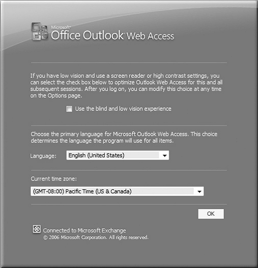 Outlook web access 2007 настройка